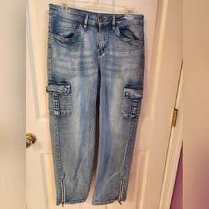 Women's Blue Cargo Jeans